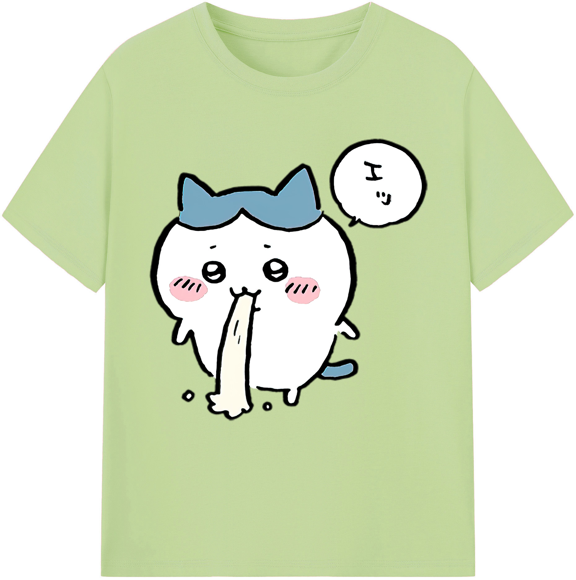 （画像用） ちいかわ ハチワレ Chii-kawa hachiware 綿100％半袖Tシャツ（フロントプリント）